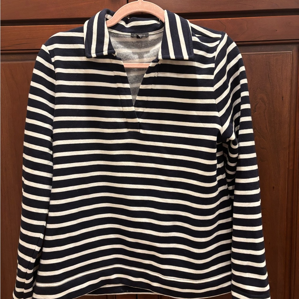Talbots Blue and White Striped Pullover